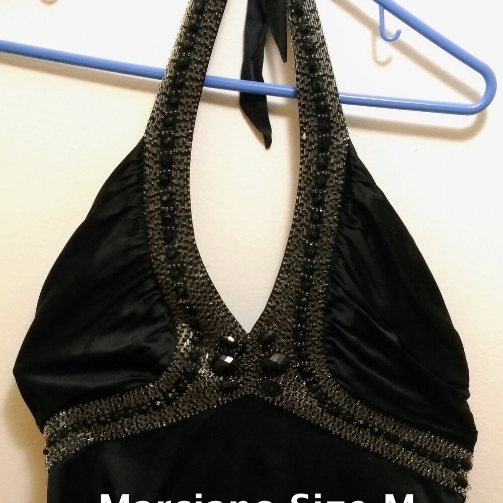 Marciano silk halter evening top, size M